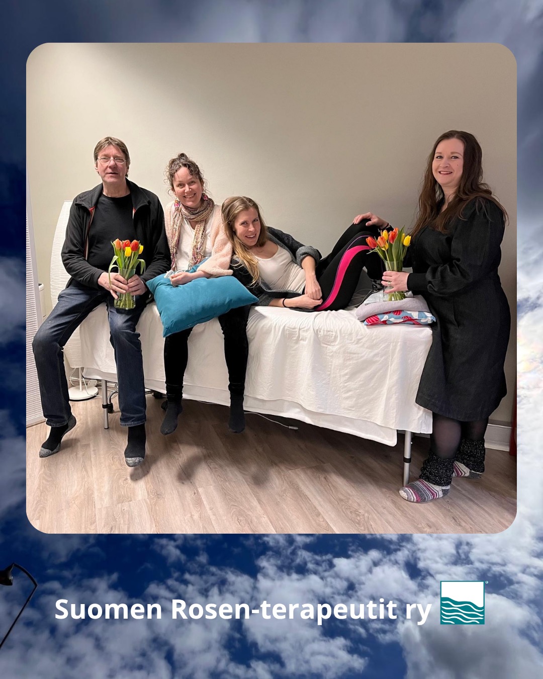 Suomen Rosen-terapeutit ry on toiminut jo vuodesta 1995!
Yhdistyksen uusi hallitus:
Anu puheenjohtaja
Tarmo varapuheenjohtaja
Marjukka sihteeri
Kati hallituksen jäsen

#suomenrosenterapeutitry #rosenmenetelmä #rosenmetodi #rosenhoito #rosenkehohoito #kehohoito #kehotietoisuus #kehomieli #rosenkeho #rosenmieli #rosenterapeutti #rosenterapeutit #rosenharjoitusjaksolainen